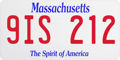 MA license plate 9IS212