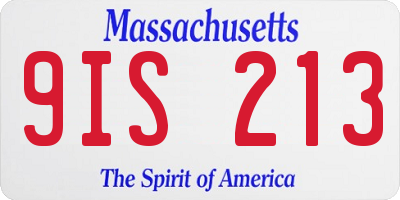 MA license plate 9IS213