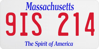 MA license plate 9IS214