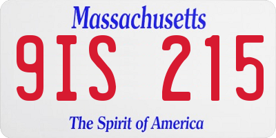 MA license plate 9IS215