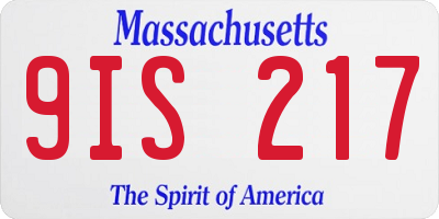 MA license plate 9IS217