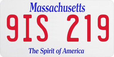 MA license plate 9IS219