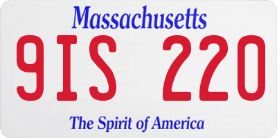 MA license plate 9IS220