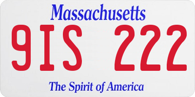 MA license plate 9IS222