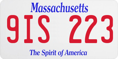 MA license plate 9IS223