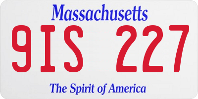 MA license plate 9IS227