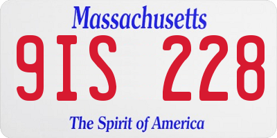 MA license plate 9IS228
