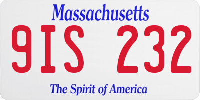 MA license plate 9IS232