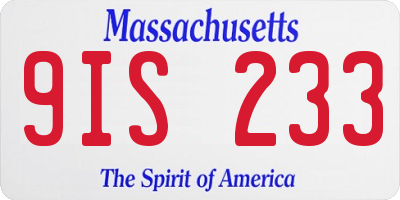 MA license plate 9IS233