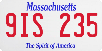 MA license plate 9IS235