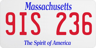 MA license plate 9IS236