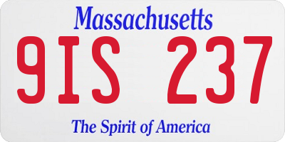 MA license plate 9IS237
