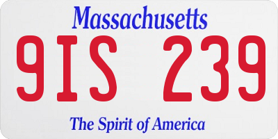 MA license plate 9IS239