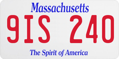MA license plate 9IS240