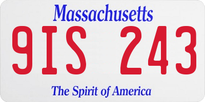 MA license plate 9IS243