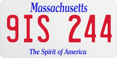 MA license plate 9IS244