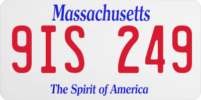 MA license plate 9IS249