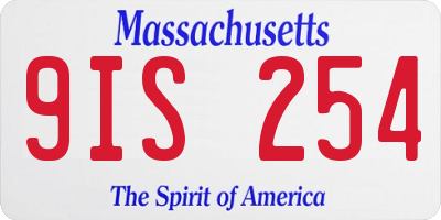 MA license plate 9IS254