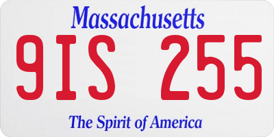 MA license plate 9IS255