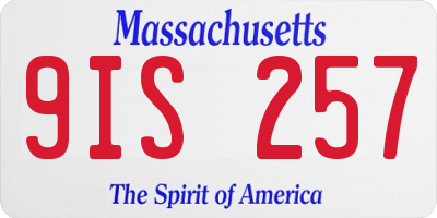 MA license plate 9IS257
