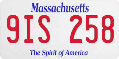 MA license plate 9IS258