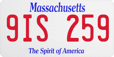 MA license plate 9IS259