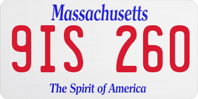 MA license plate 9IS260