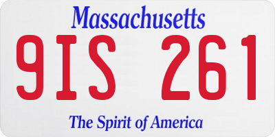 MA license plate 9IS261