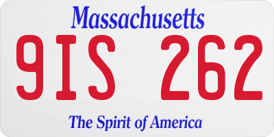 MA license plate 9IS262