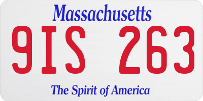 MA license plate 9IS263