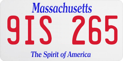 MA license plate 9IS265