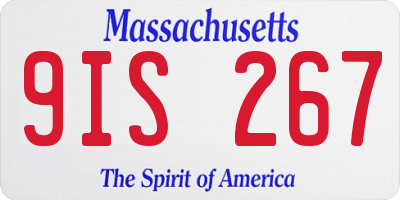 MA license plate 9IS267