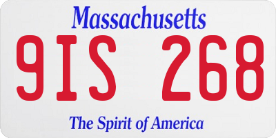 MA license plate 9IS268