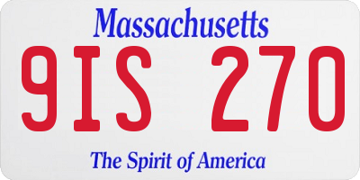 MA license plate 9IS270
