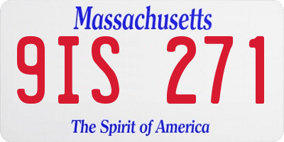 MA license plate 9IS271