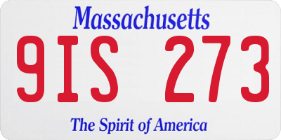 MA license plate 9IS273