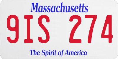 MA license plate 9IS274