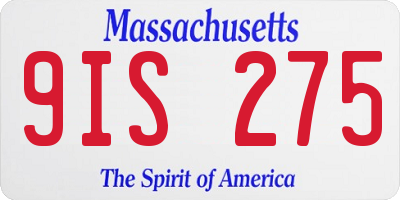 MA license plate 9IS275