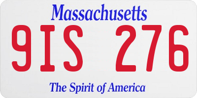 MA license plate 9IS276