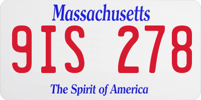 MA license plate 9IS278