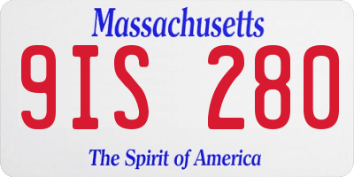 MA license plate 9IS280