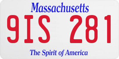 MA license plate 9IS281
