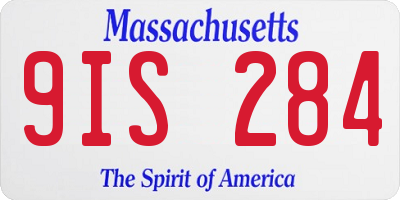 MA license plate 9IS284