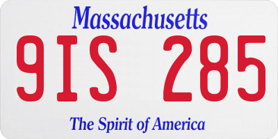 MA license plate 9IS285