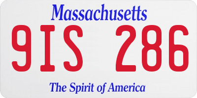 MA license plate 9IS286