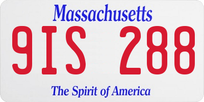 MA license plate 9IS288