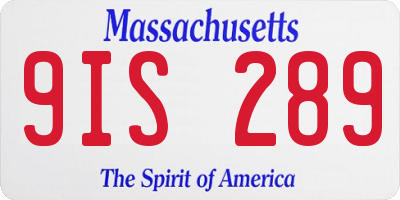 MA license plate 9IS289