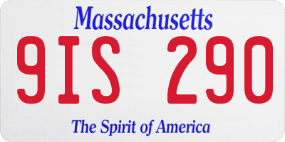 MA license plate 9IS290