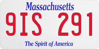 MA license plate 9IS291