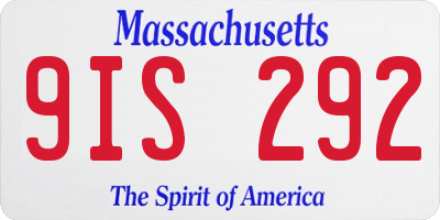 MA license plate 9IS292